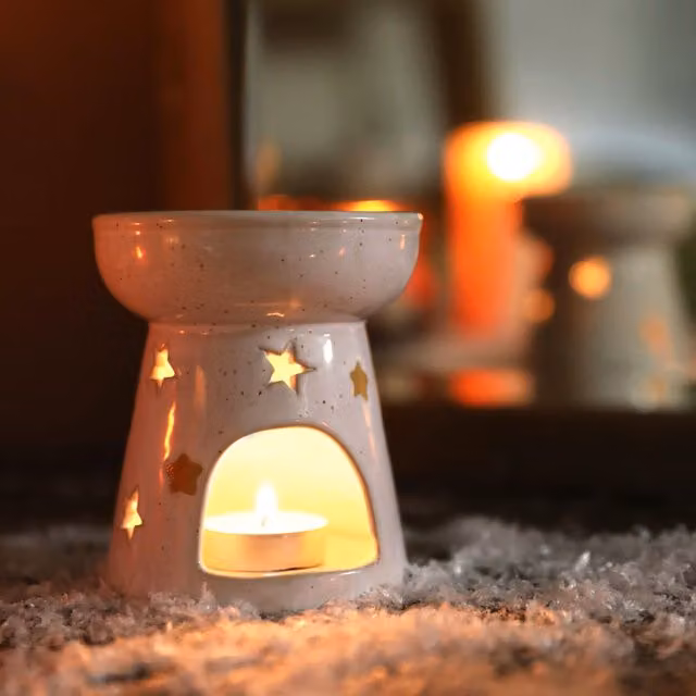 Lisa Angel White Ceramic Tabletop Wax Melt Burner for Tealights