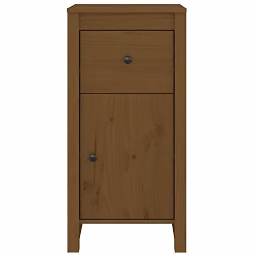 vidaXL Set of 2 Solid Wood Pine Sideboards and Storage Cabinets in Honey Brown – 4