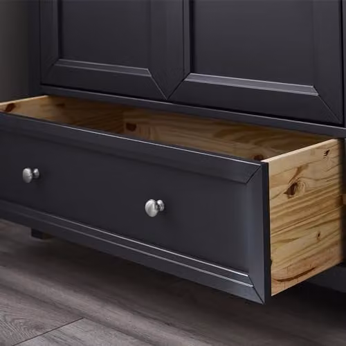 Julian Bowen Maine 3 Door Wardrobe with Drawers and Shelving, Anthracite – 3