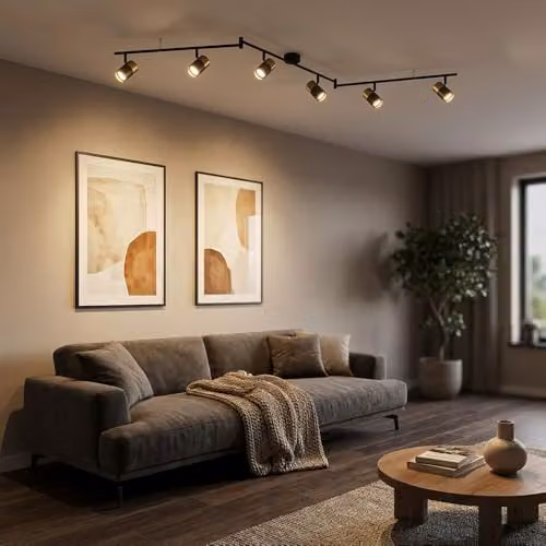 Globo Lighting Netlighting Brisbon Ceiling Spotlight Bar in Black and Copper, 6x GU10, L 180 x H 18.5 cm – 3