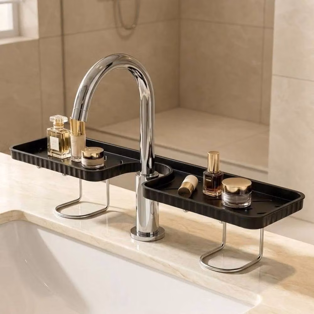 Kelvenix Black No-Drill Freestanding Bathroom Storage Rack – 3