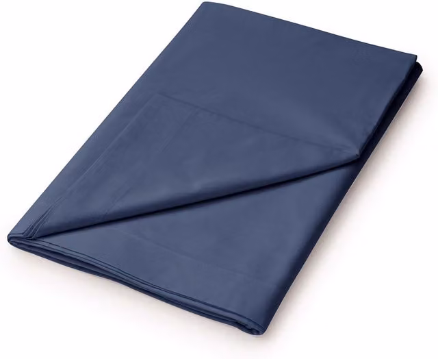 1951 Plain Dye Percale Kingsize Flat Sheet, Ink Blue, W: 180 cm, L: 200 cm