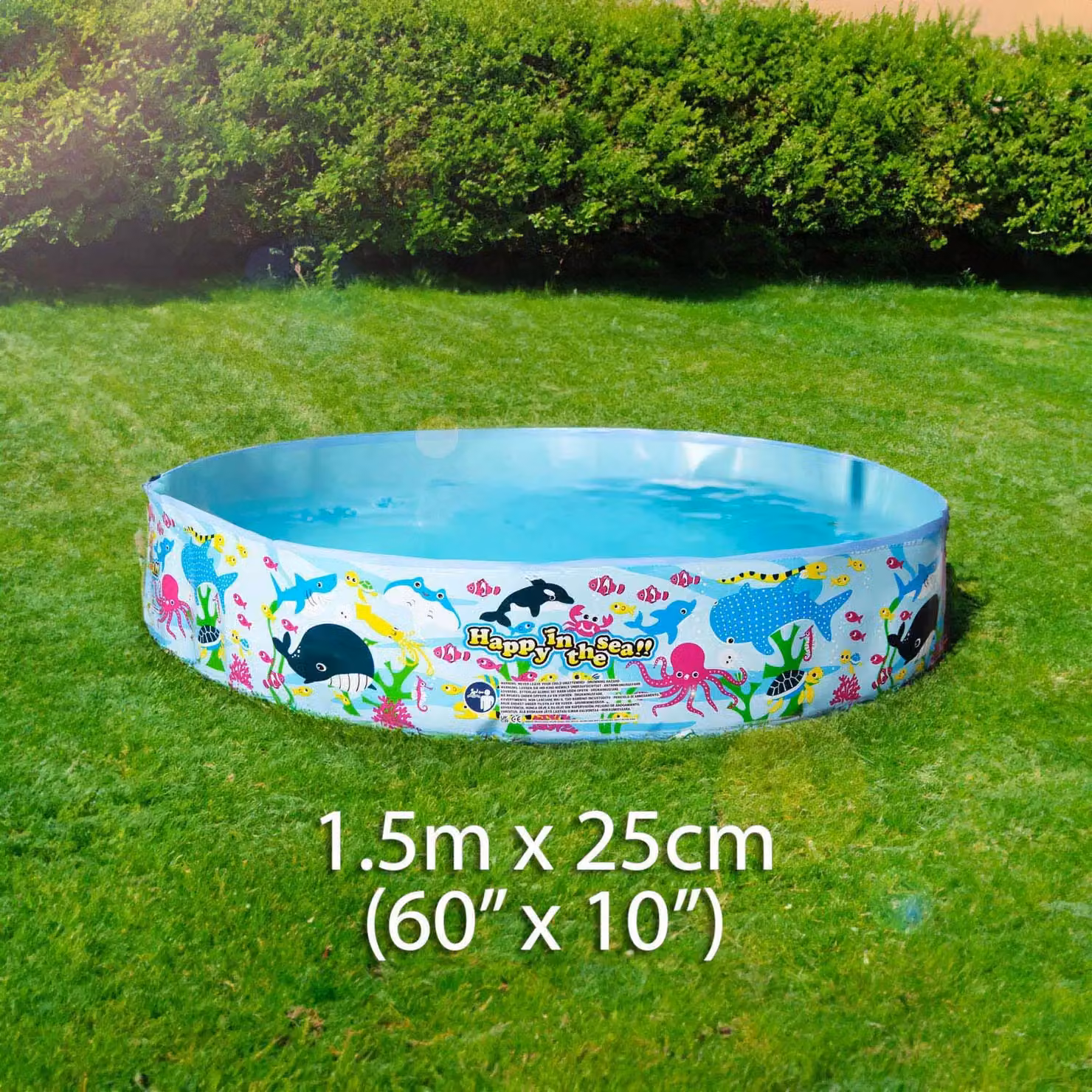 VFM e-Store Inflatable Round Blue Paddling Pool for Adults W/D/H: 150 x 150 x 25 cm – 2