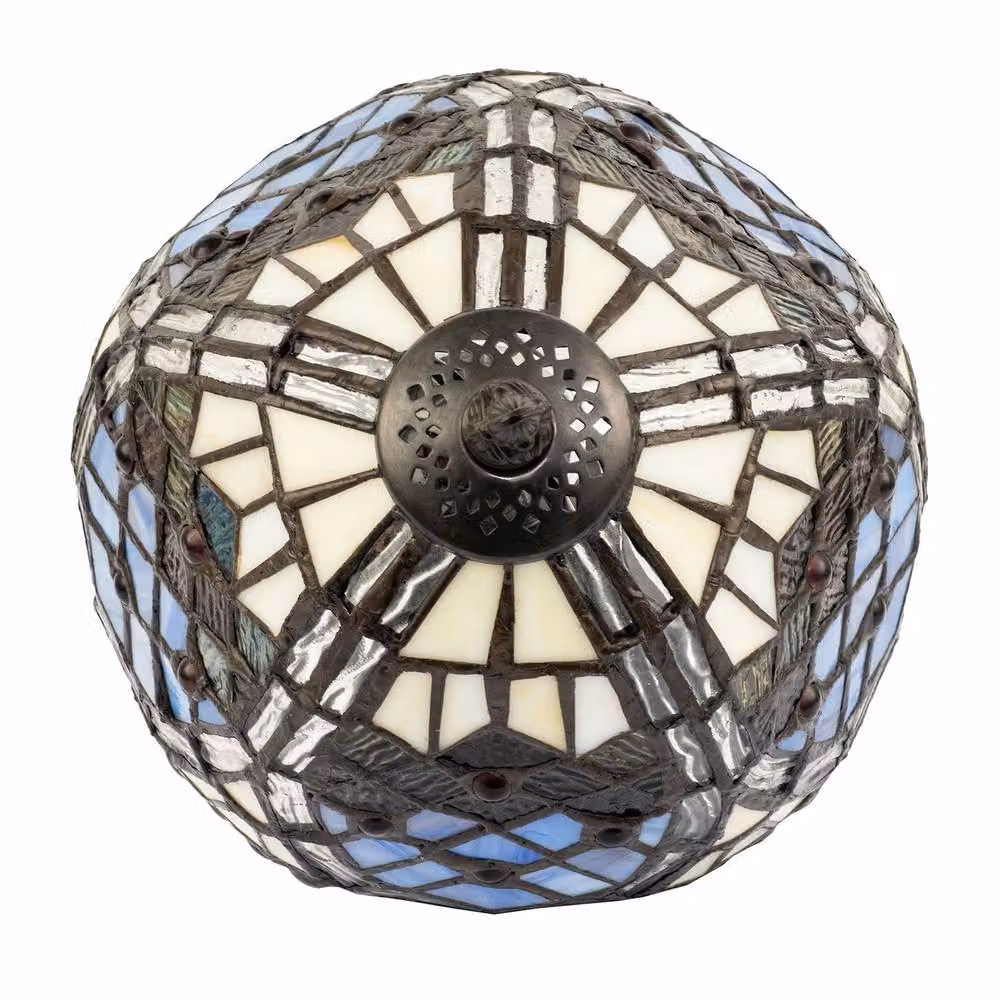 Happy Homewares Handmade Beaded Multicolour Stained Glass Tiffany Table Lamp – 2