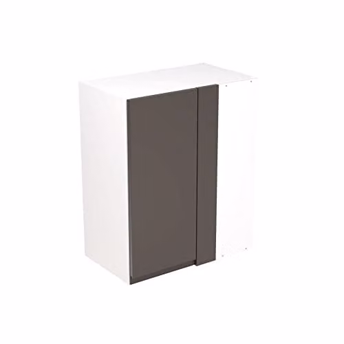 Kitchen Kit Graphite Gloss Bridging Wall Cabinet with J-Pull Doors, W: 60.0 cm, H: 72.0 cm, D: 35.0 cm