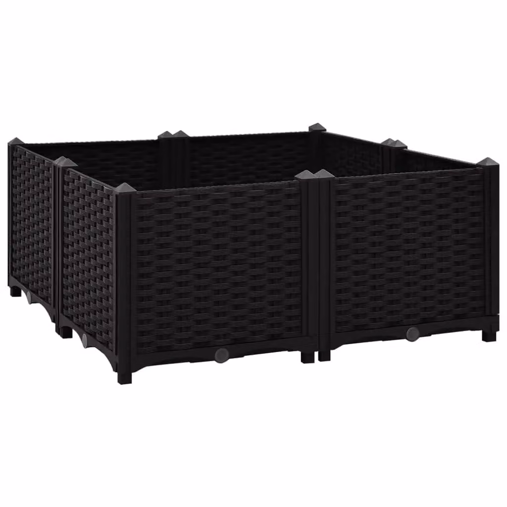Berkfield Home Black Polypropylene Raised Bed W/D/H: 80 x 80 x 38 cm – 2