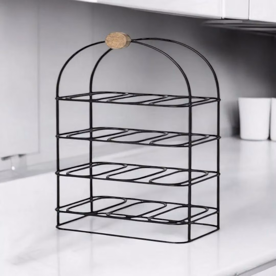 Minster 12 Bottle Cast Iron Wine Rack, Black, L63 x W33 x H18 cm – 2