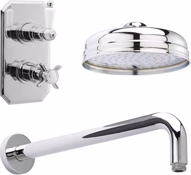 Balterley Traditional Concealed 1 Outlet Shower Valve in Chrome Silver – 1