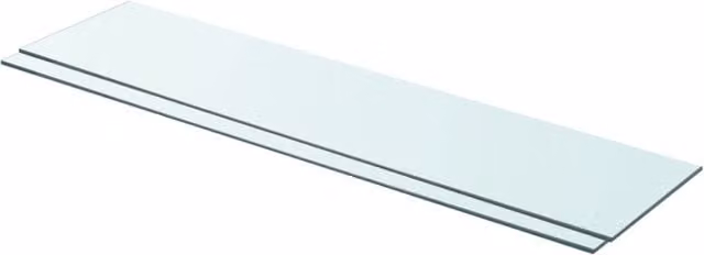 Berkfield Home Wall Mounted Glass Shelves, 2 Pack, Clear, W: 90 cm, D: 20 cm