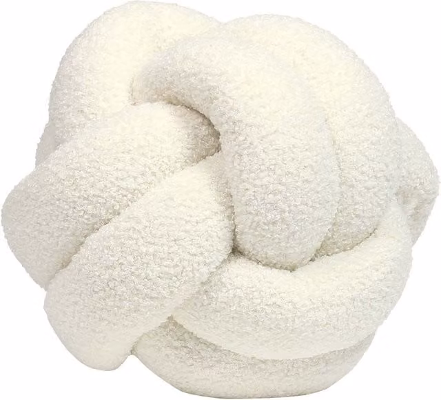 Boucle Knot Fleece Cushion in Ecru, W/D/H: 30 x 30 x 3 cm – 3