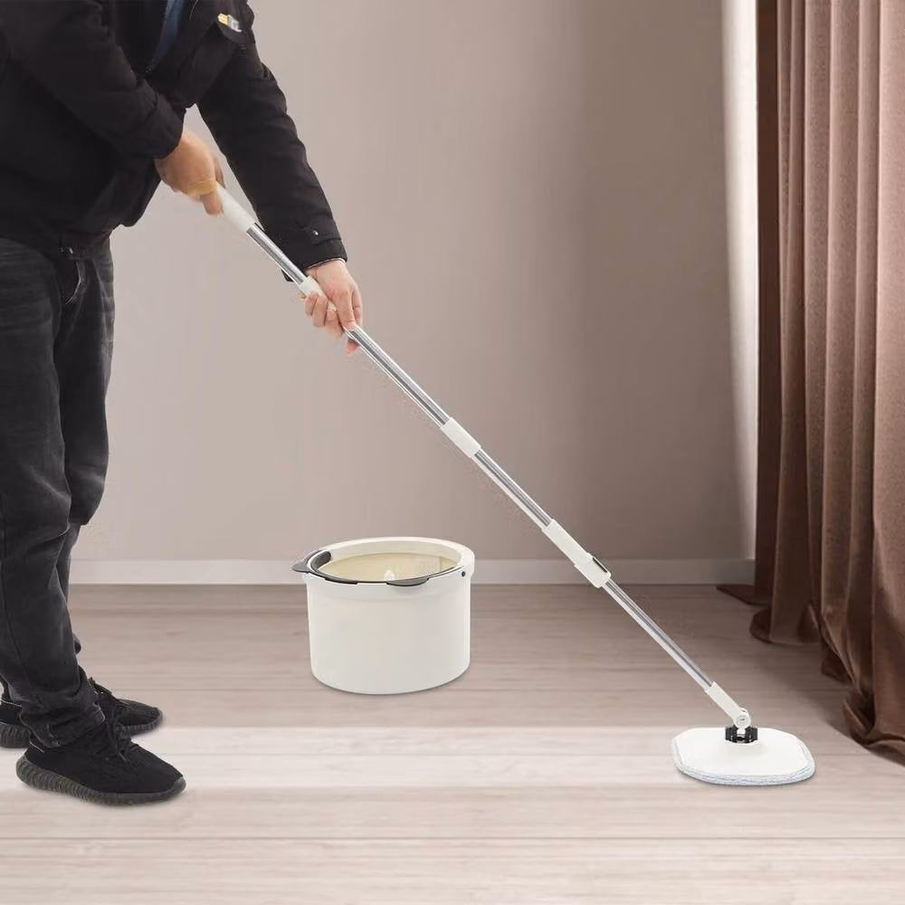 Ventryn Spin Mop Bucket Set with Wringer, Telescopic Handle and Scraper, White – 2