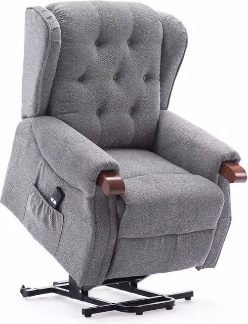 More4Homes Harrogate Single Motor Electric Fabric Rise and Recliner Chair in Grey