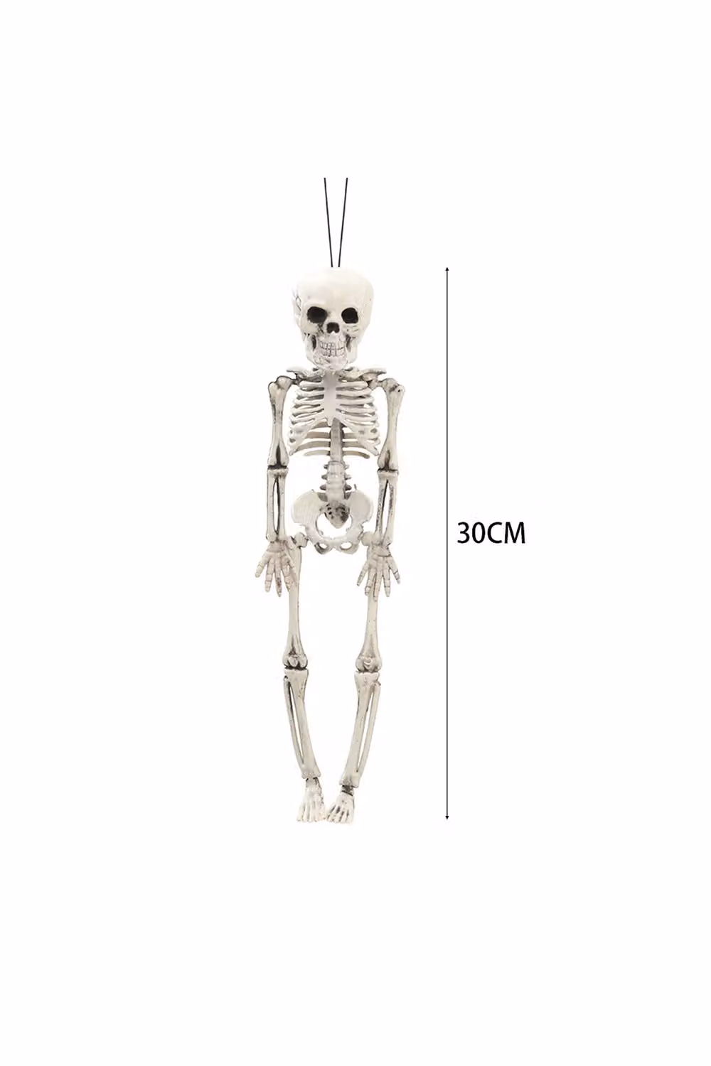 Living and Home White Halloween Skeleton Figure with Poseable Joints, Height: 30 cm – 2