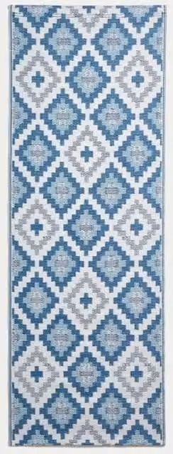 Homescapes Blue Mia Aztec Reversible Outdoor Rug, Woven Polypropylene, 200 cm
