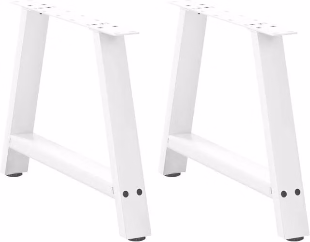 Berkfield Home A-Shaped Coffee Table Legs, 2 Piece Set, White Steel, H: 70 cm, W: 42-43 cm