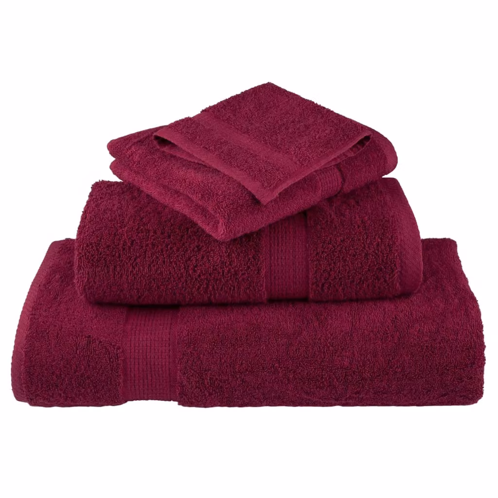 Berkfield Home SOLUND 8 Piece Premium Red Cotton Terry Towel Set, 600 gsm – 4