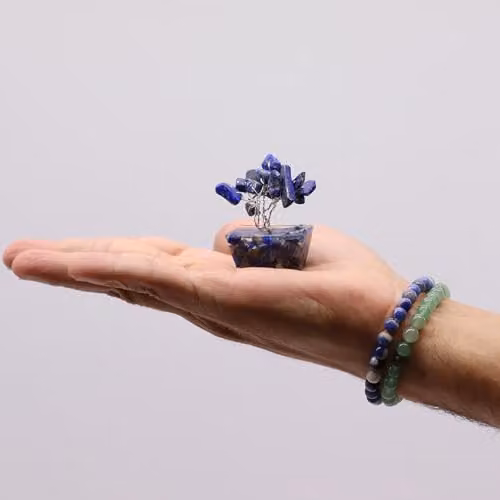 KDMD Mini Sodalite Gemstone Tree with Orgonite Base in Blue – 2