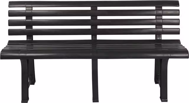 URBNLIVING Anthracite Grey Plastic Outdoor Garden Bench with Armrests