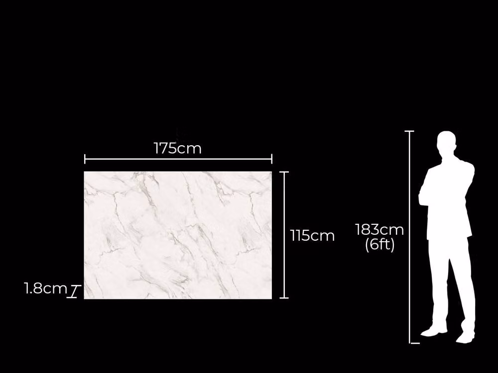 Acantha TV Backboard in White Marble Effect, W/H: 175.0 x 115.0 cm – 2