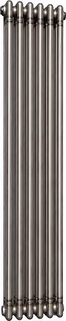 Lux Heat Vertical 3 Column Traditional Radiator in Silver Grey Bare Metal Lacquer, H 150 cm x W 29 cm – 1