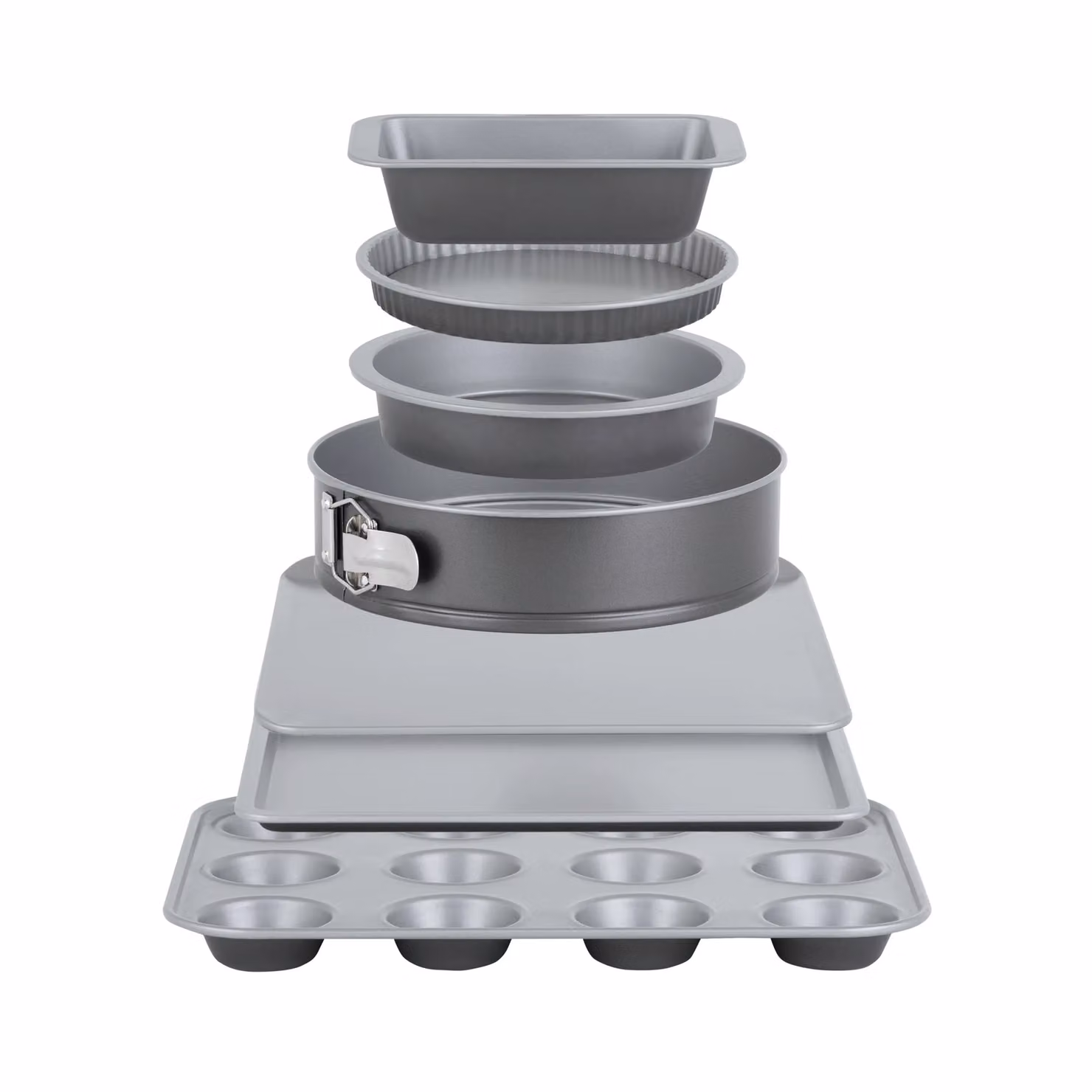 Baker & Salt Non-Stick 7 Piece Professional Baker Set in Silver