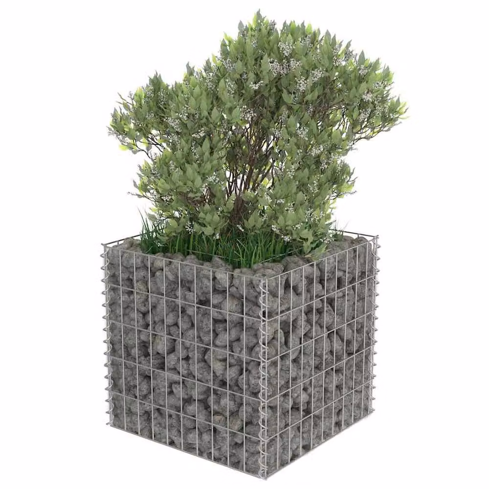Berkfield Home Silver Galvanised Steel Stone Gabion Raised Bed, W/D/H: 50 x 50 x 50 cm – 2