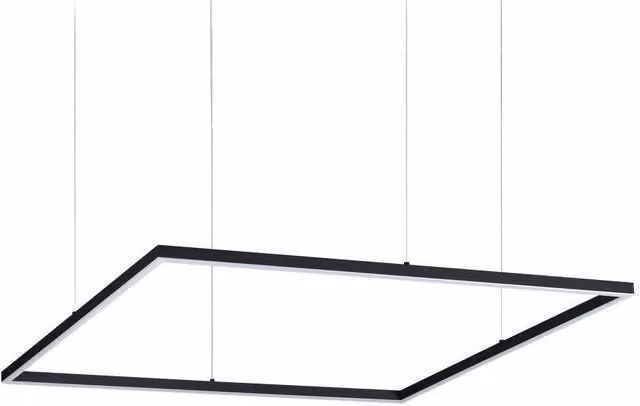 Netlighting Oracle Decorative Square Integrated LED Pendant Light, Black, 51W, 3000K Warm White