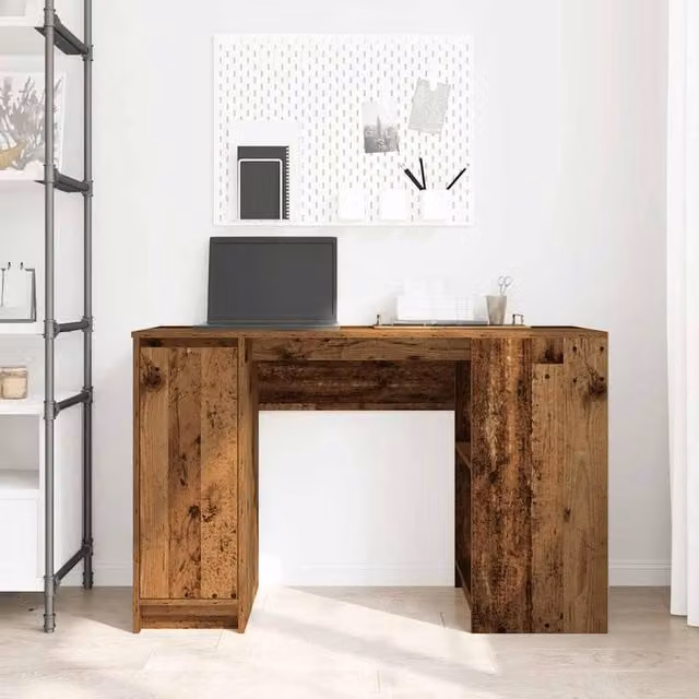 Berkfield Home Durable Rustic Writing Desk in Brown, Engineered Wood, W/D/H: 120 x 42 x 76 cm