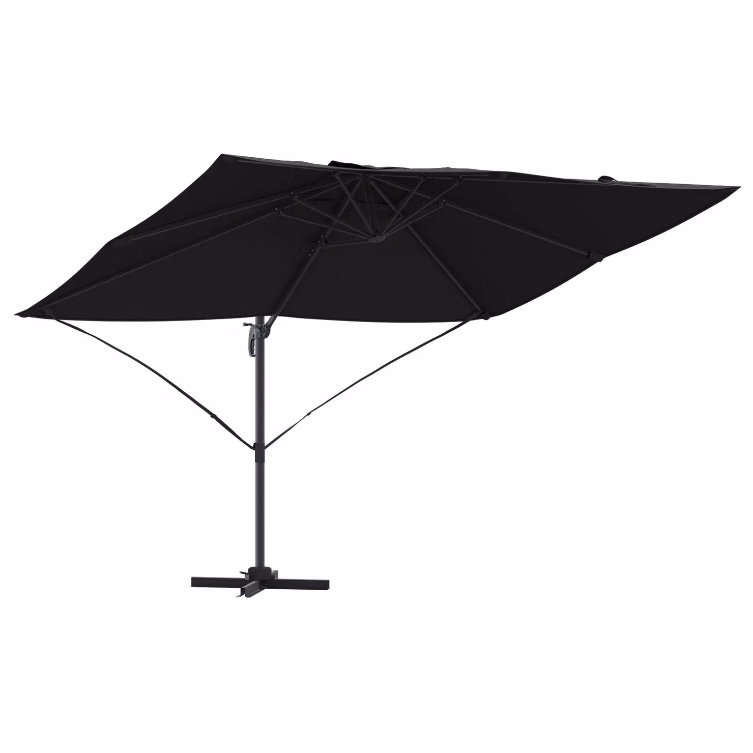 Berkfield Home Large Cantilever Umbrella with Black Polyester Canopy and Metal Frame – 2