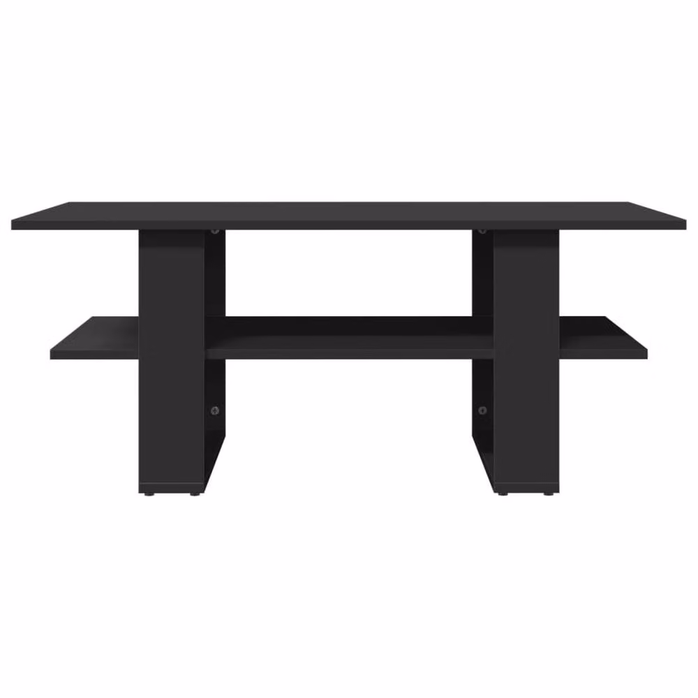 Berkfield Home Black Modern Coffee Table in Engineered Wood, W: 102 cm, D: 55 cm, H: 42 cm – 3