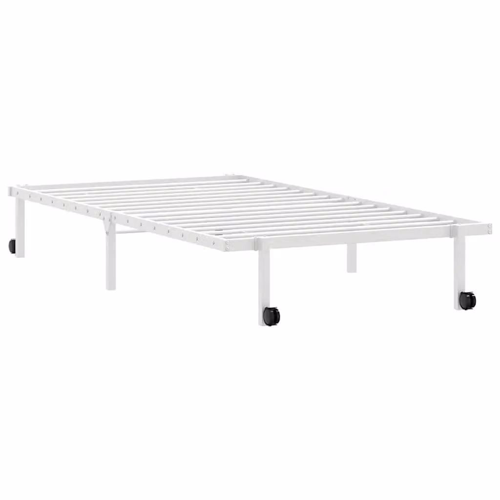 Berkfield Home Foldable Metal Bed Frame in White, W/D/H: 100 x 200 cm – 2