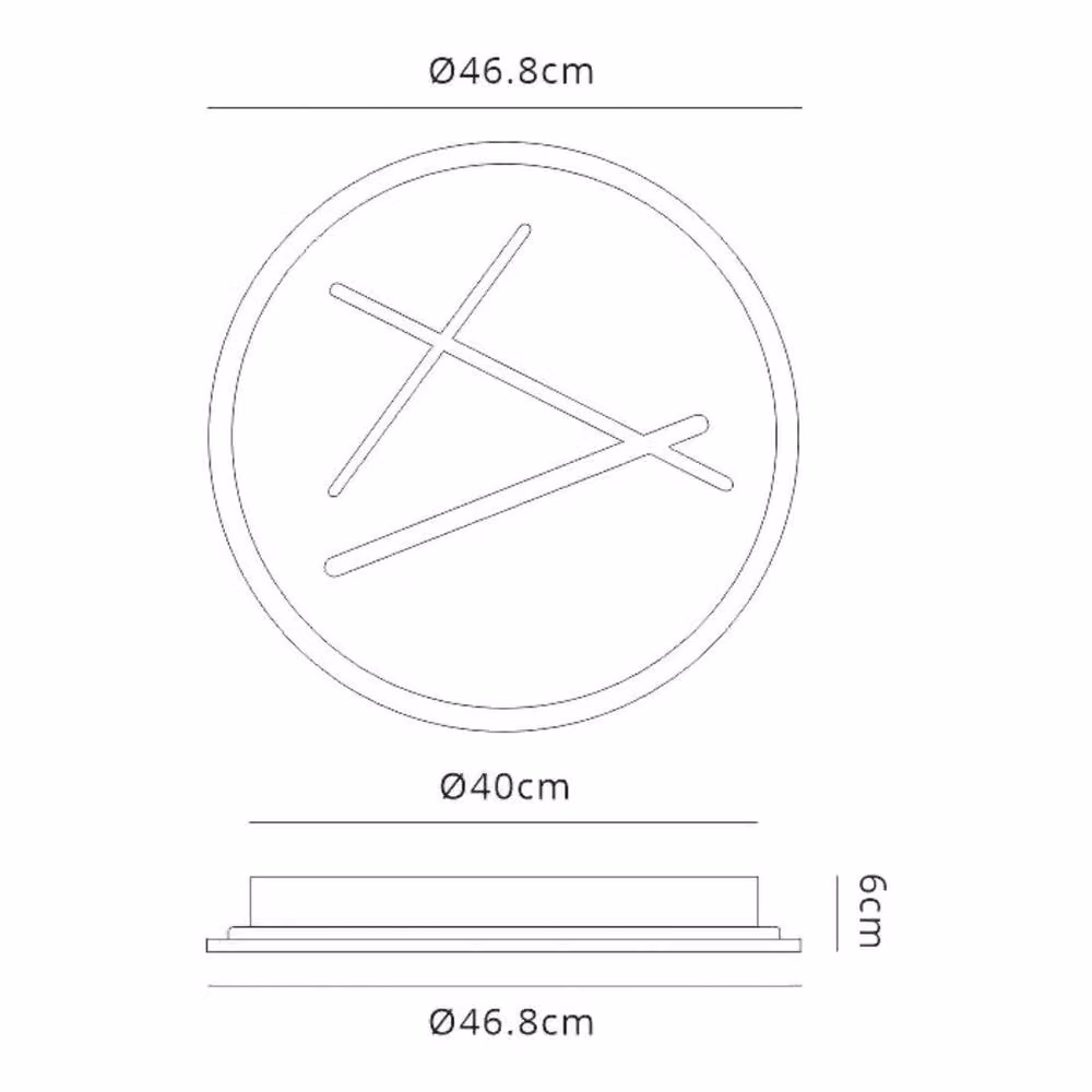 Netlighting Kenzo Round LED Ceiling Light, Sand White, Diameter: 47 cm, 40W, 4000K, 2800lm – 2