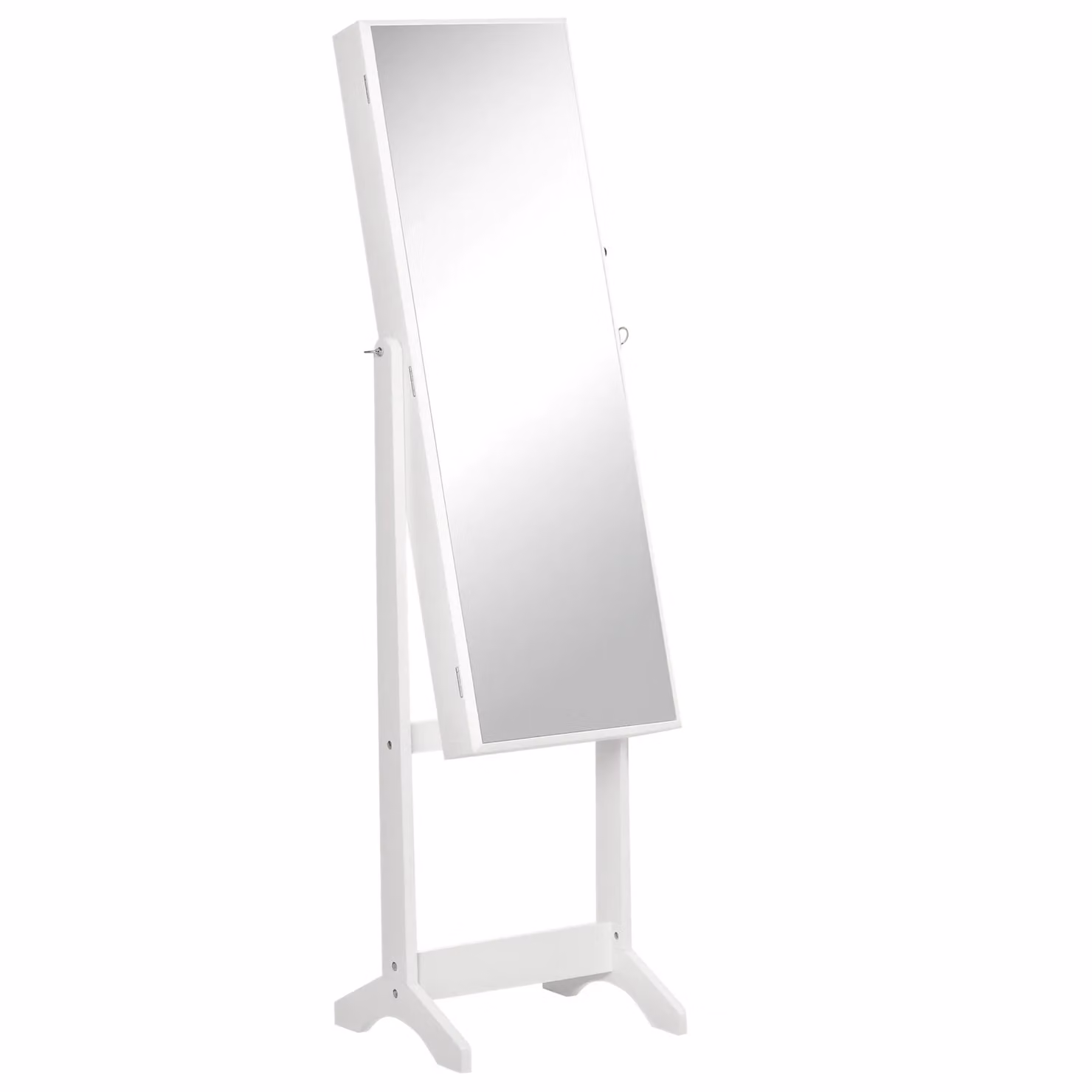 HOMCOM White Mirrored Jewellery Cabinet with Lock and Internal Shelves for your Bedroom – 2