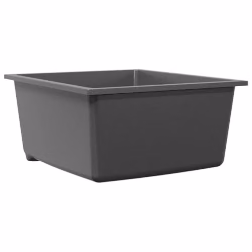 vidaXL Granite Composite Kitchen Sink, Grey, W: 38 cm, D: 44 cm, H: 20 cm