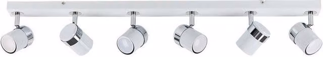 ValueLights Rosie 6 Way Adjustable Ceiling Bar Spotlight in White and Chrome