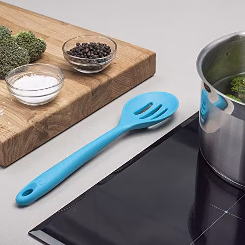 Zeal Silicone Non-Stick Oval Skimmer with Hanging Loop, Blue/Turquoise, 28cm – 3