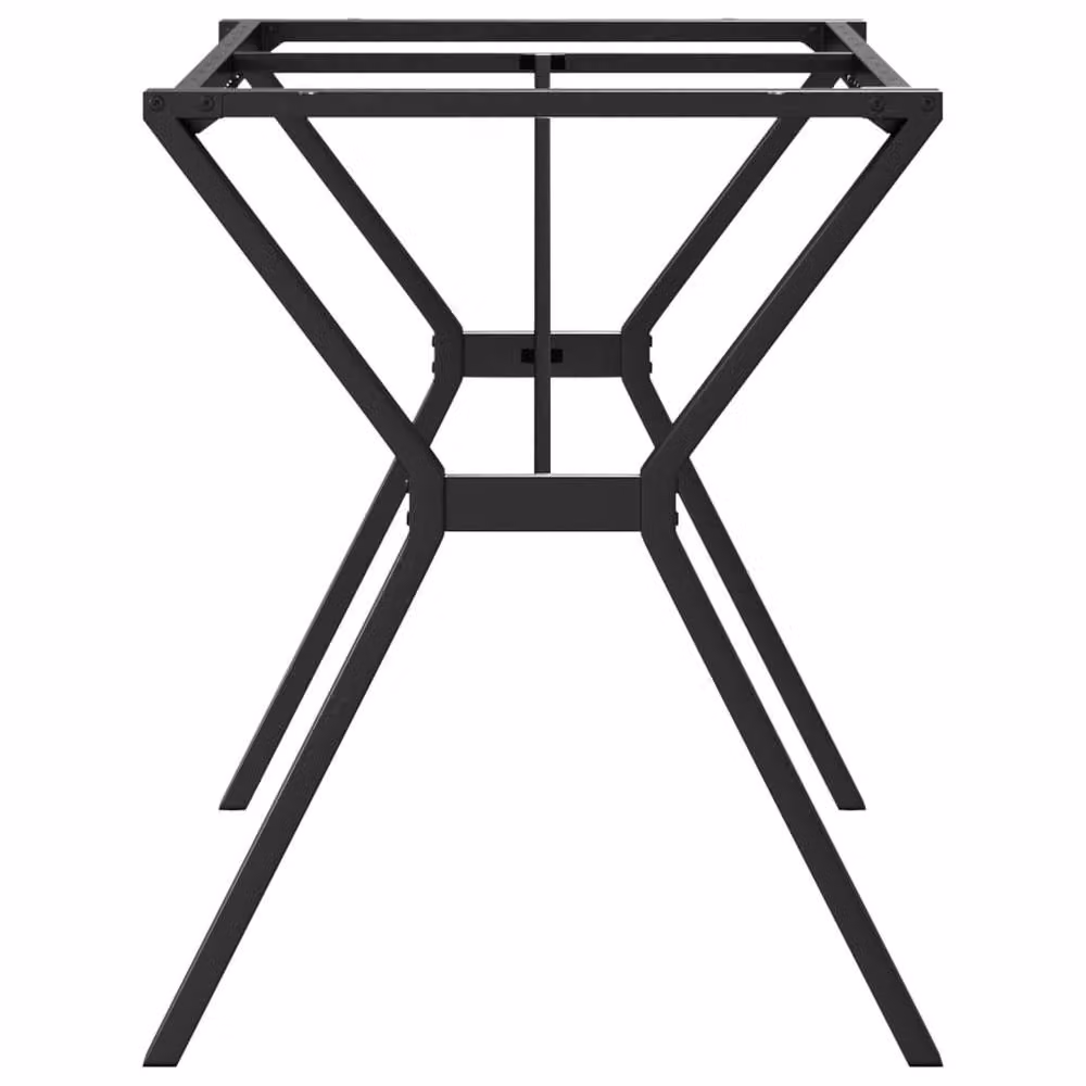 Berkfield Home Y-Frame Dining Table Legs in Matt Black Steel, W/D/H: 120 x 60 x 73 cm – 4