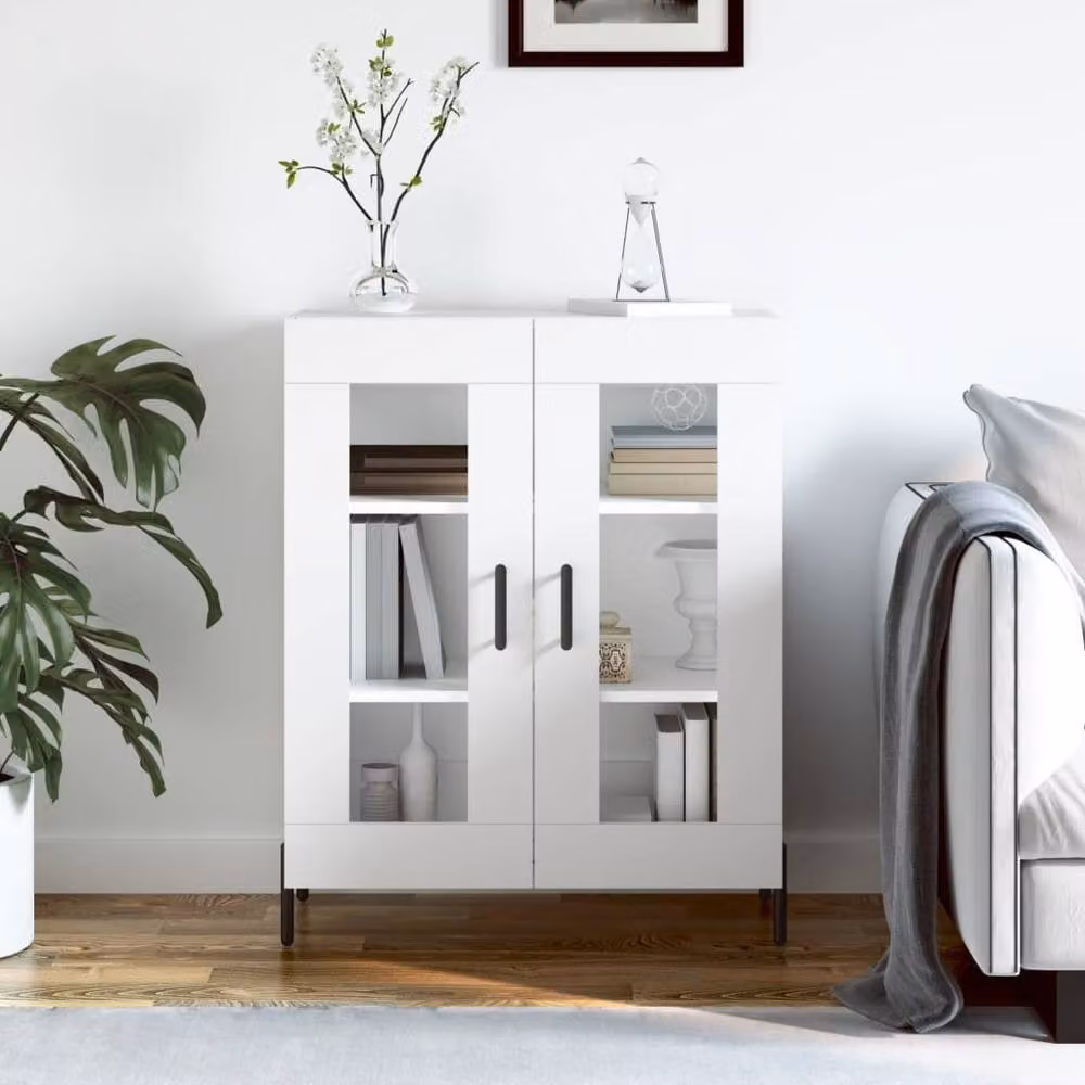 Berkfield Home Modern White Sideboard, W: 69.5 cm, D: 34 cm, H: 90 cm – 2
