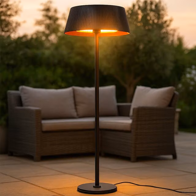 Jack Stonehouse Solara Black Freestanding Adjustable Halogen Outdoor Patio Heater