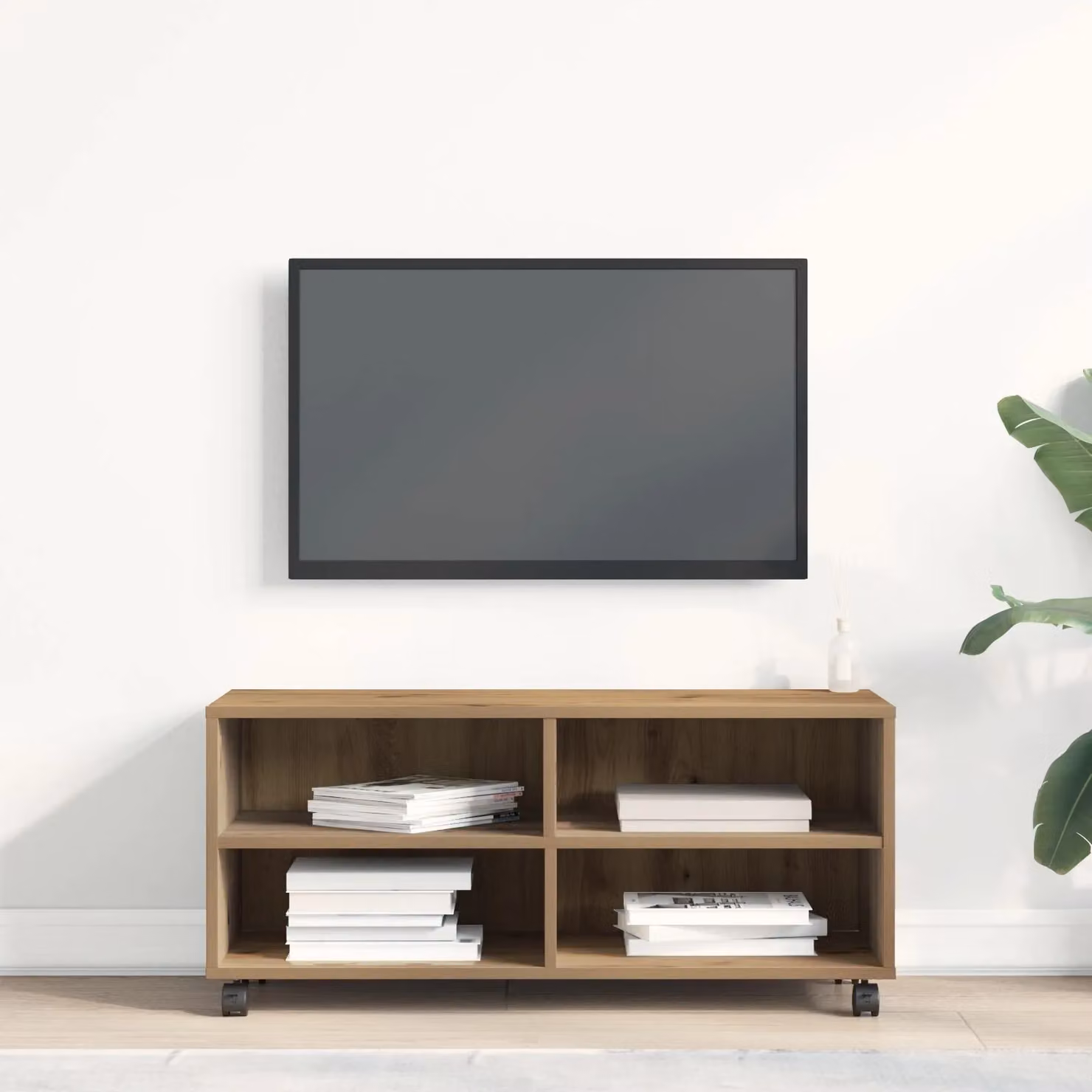 Berkfield Home Artisan Oak TV Cabinet in Brown, W/D/H: 90 x 35 x 35 cm – 3