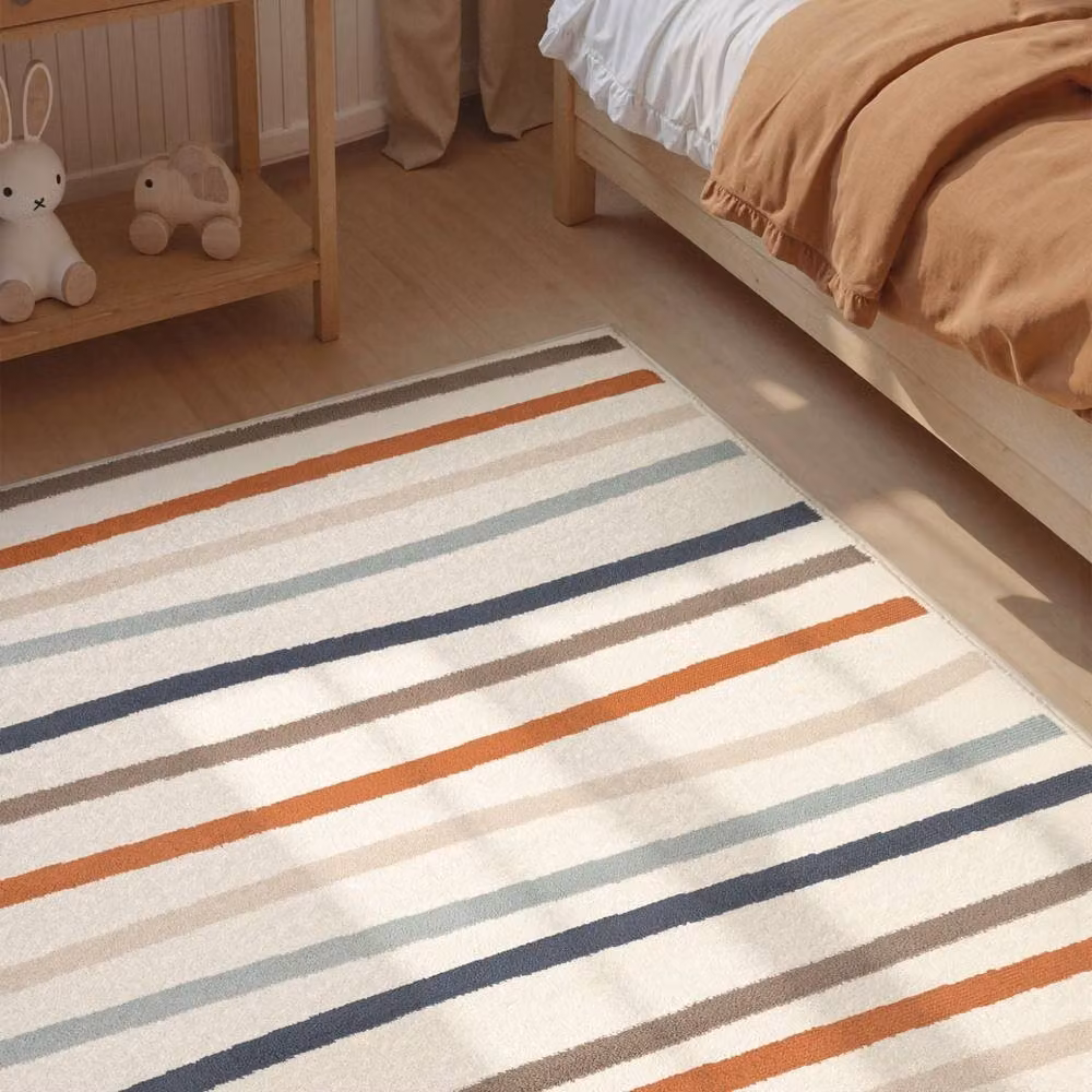 THE RUGS Adventures Kids Linnea Round Striped Rug in Cream and Multicolour, Diameter: 160 cm – 2