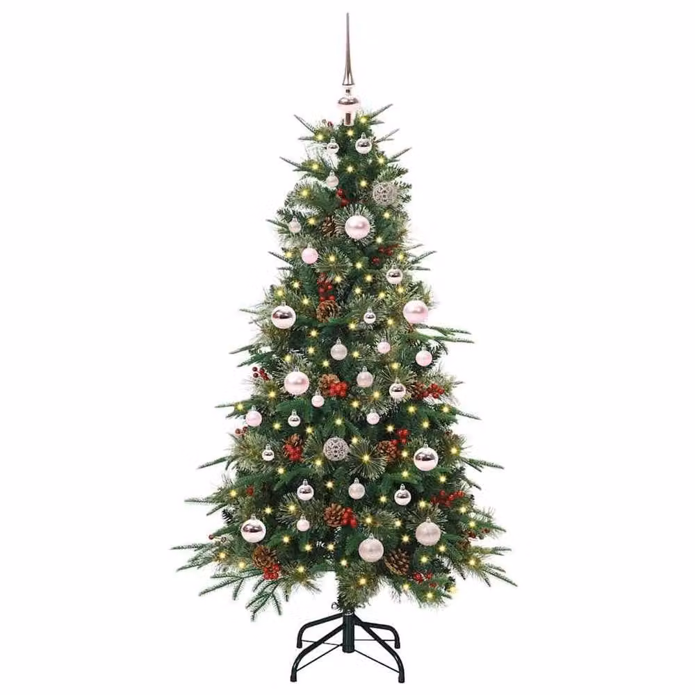 Berkfield Home Green Artificial Hinged Christmas Tree, Height: 150 cm – 2