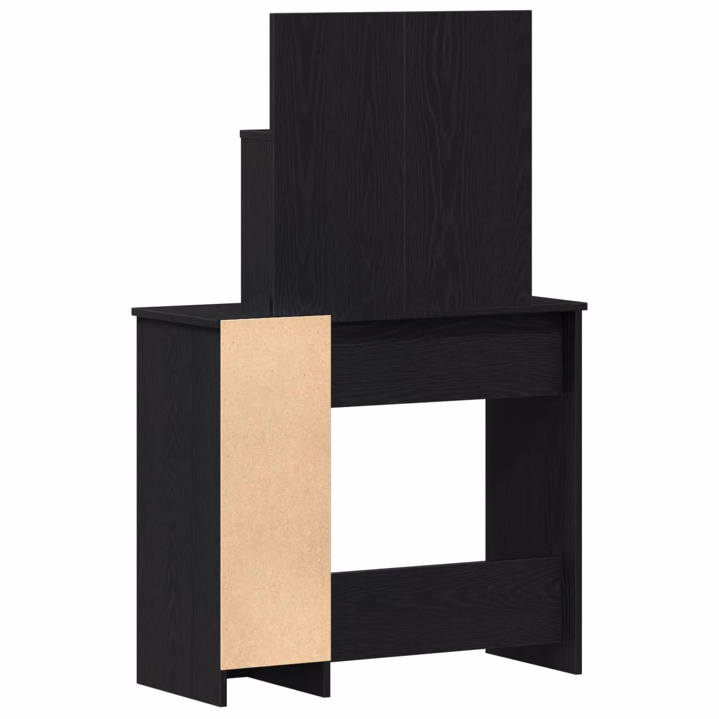 Berkfield Home Black Oak Dressing Table with Mirror, W: 86.5 cm, D: 35 cm, H: 136 cm – 3