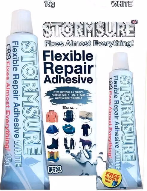 Stormsure White Polyurethane Flexible Repair Adhesive, 15g – 1