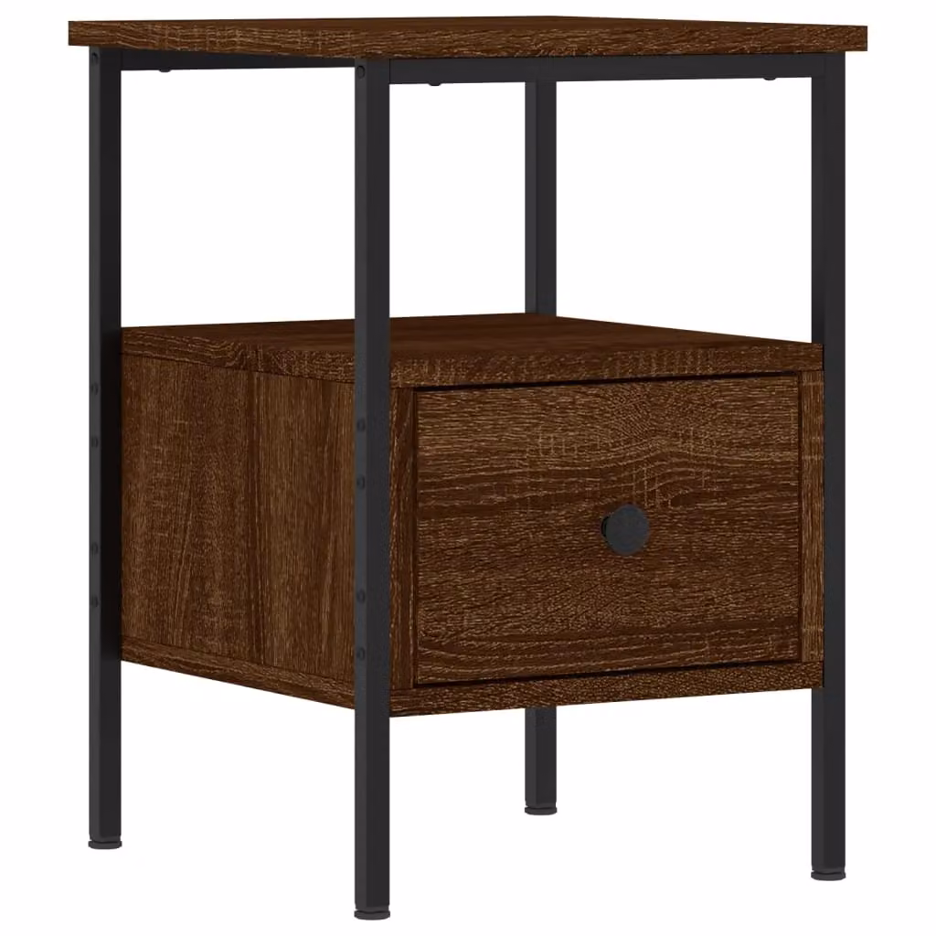 Berkfield Home Set of 2 Bedside Cabinets in Brown Oak, W/D/H: 34 x 36 x 50 cm – 2