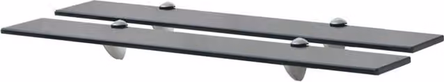 Berkfield Home Black Glass Floating Shelves, 2 Pack, W: 70 cm, D: 10 cm – 1