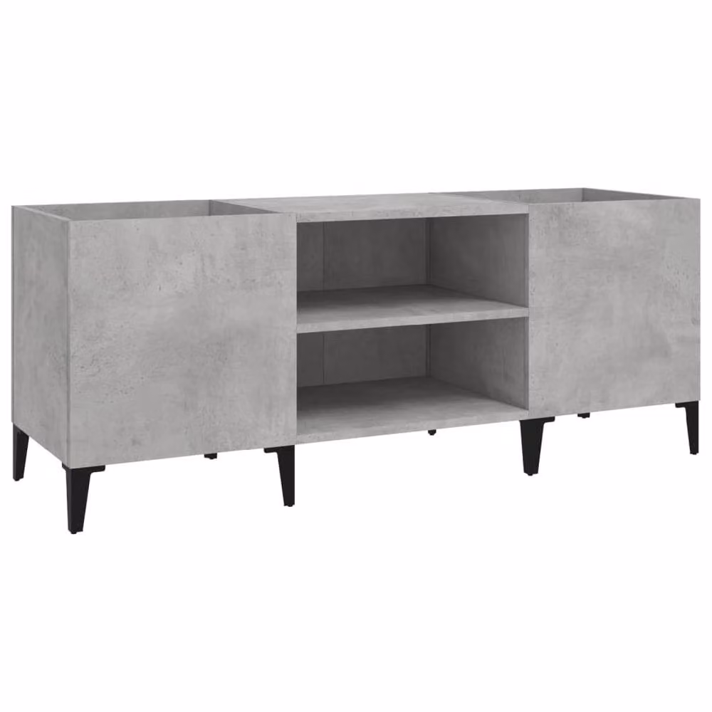 Berkfield Home Record Cabinet in Concrete Grey, W/D/H: 121 x 38 x 48 cm – 2