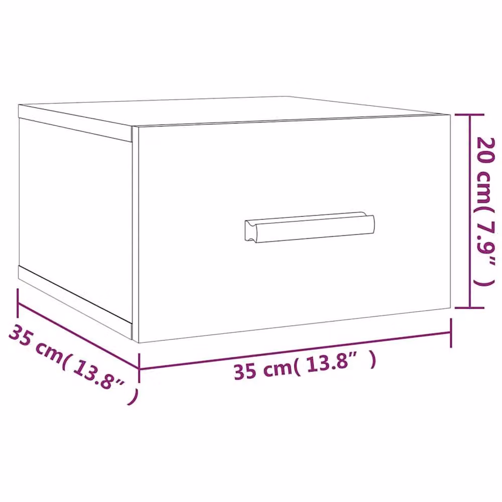 Berkfield Home Wall-mounted Bedside Cabinets, 2 Piece Set, Smoked Oak, Brown, W/D/H: 35 x 35 x 20 cm – 5