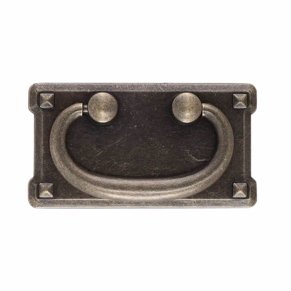 NESTLUNE Brass Vintage Antique Bronze Bow Drawer Ring Pull Handles for Cabinets, W: 52 cm – 4