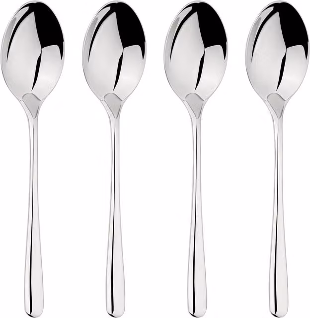 Glim & Glam Sphere 4-Piece Polished 18/8 Stainless Steel Spoon Set in Silver